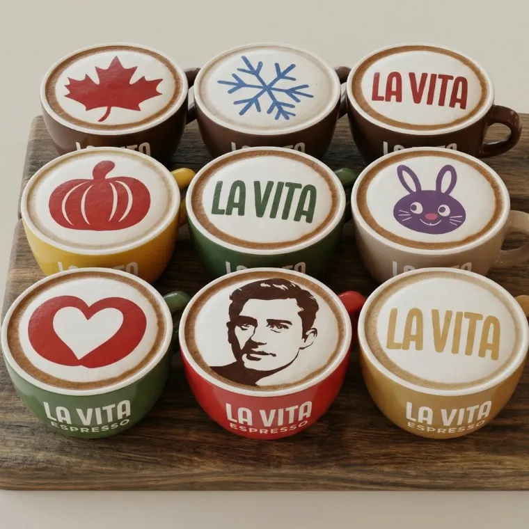 Ripples custom latte art printing for Minneapolis coffee catering by La Vita Espresso