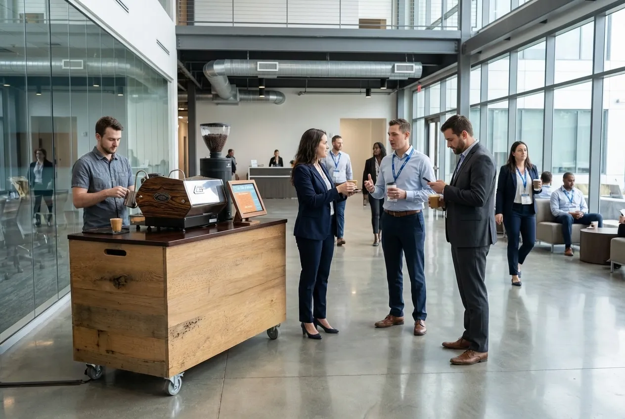 Espresso cart at a corporate conference