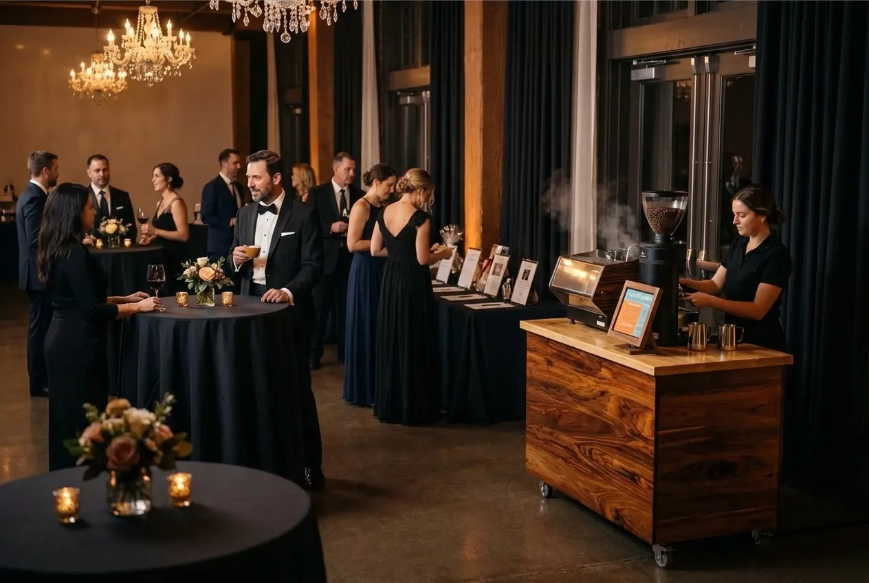 Espresso cart at a charity gala fundraiser