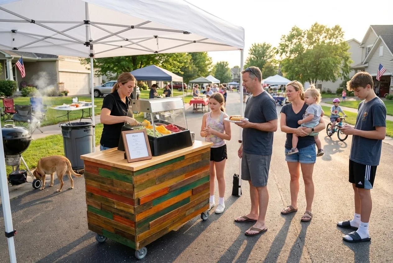 Gelato cart at a neighborhood block party