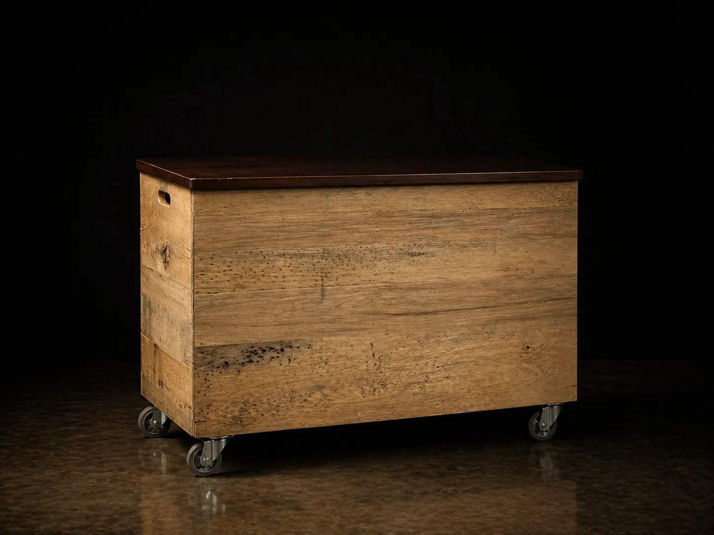 Century-old Lake Superior white oak coffee cart for Twin Cities espresso catering by La Vita Espresso Minneapolis