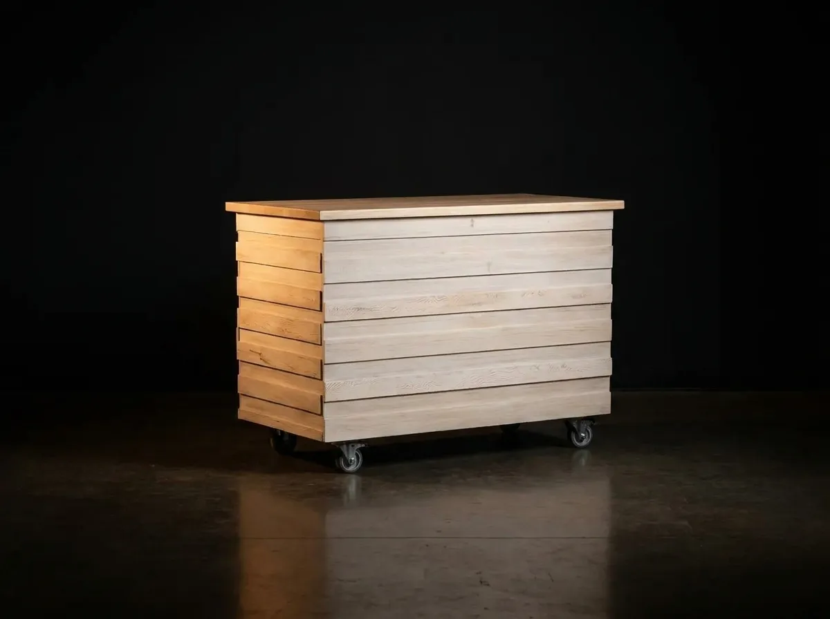 Whitewashed barnboard reclaimed pickle barrel wood coffee cart for Twin Cities coffee cart catering by La Vita Espresso MPLS
